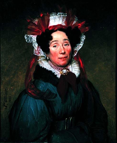 Ritratto di una Signora con Cuffia Rossa e Bianca da Augustine Cochet St. Omer