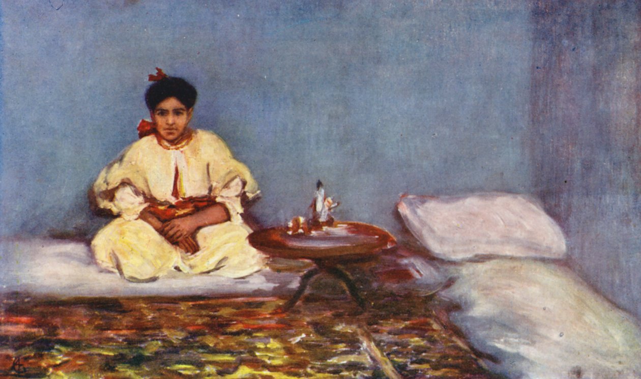 Nel quartiere ebraico di Tangeri (litografia a colori) da Augustine Fitzgerald