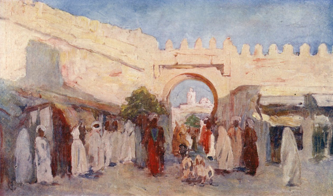 Porta della città, Kairouan (litografia a colori) da Augustine Fitzgerald