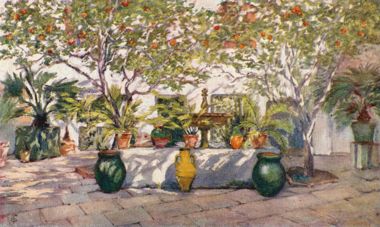 Villa Caid Mahomed, residenza del signor Hay Newton, console generale ad Algeri (litografia a colori) da Augustine Fitzgerald