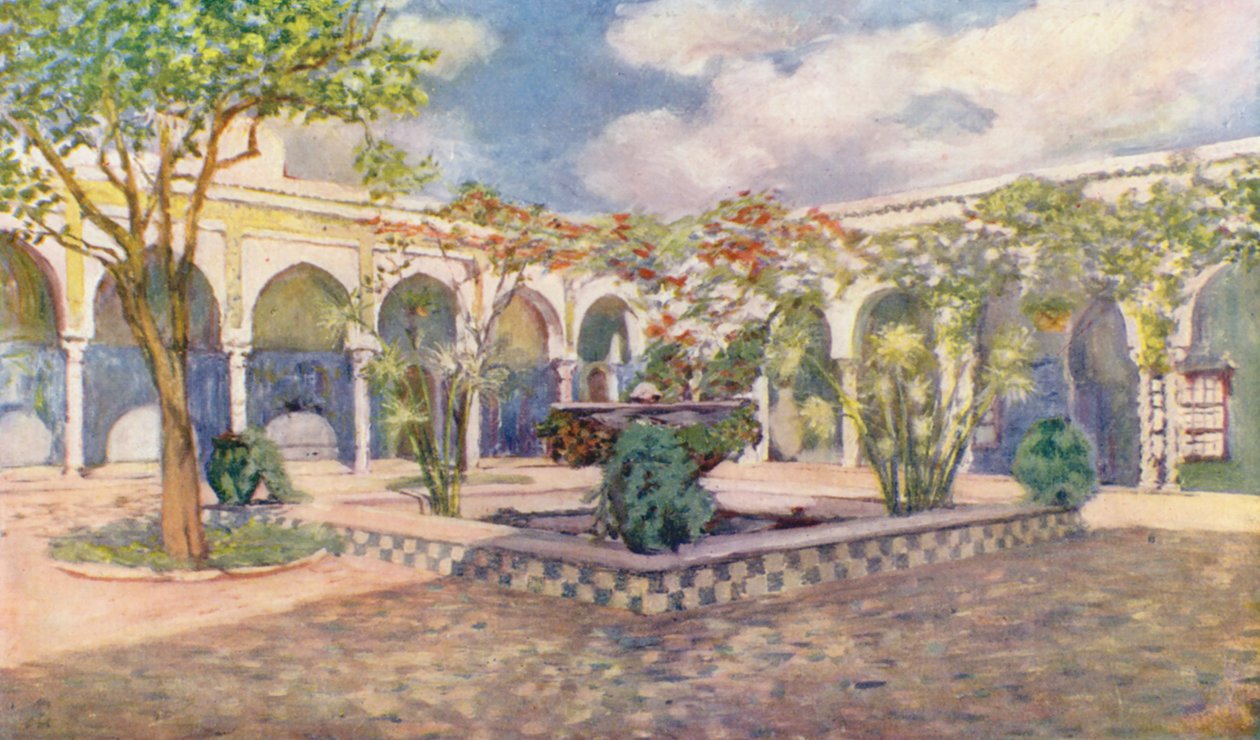 Villa Djenan El Mufti, Algeri (litografia a colori) da Augustine Fitzgerald