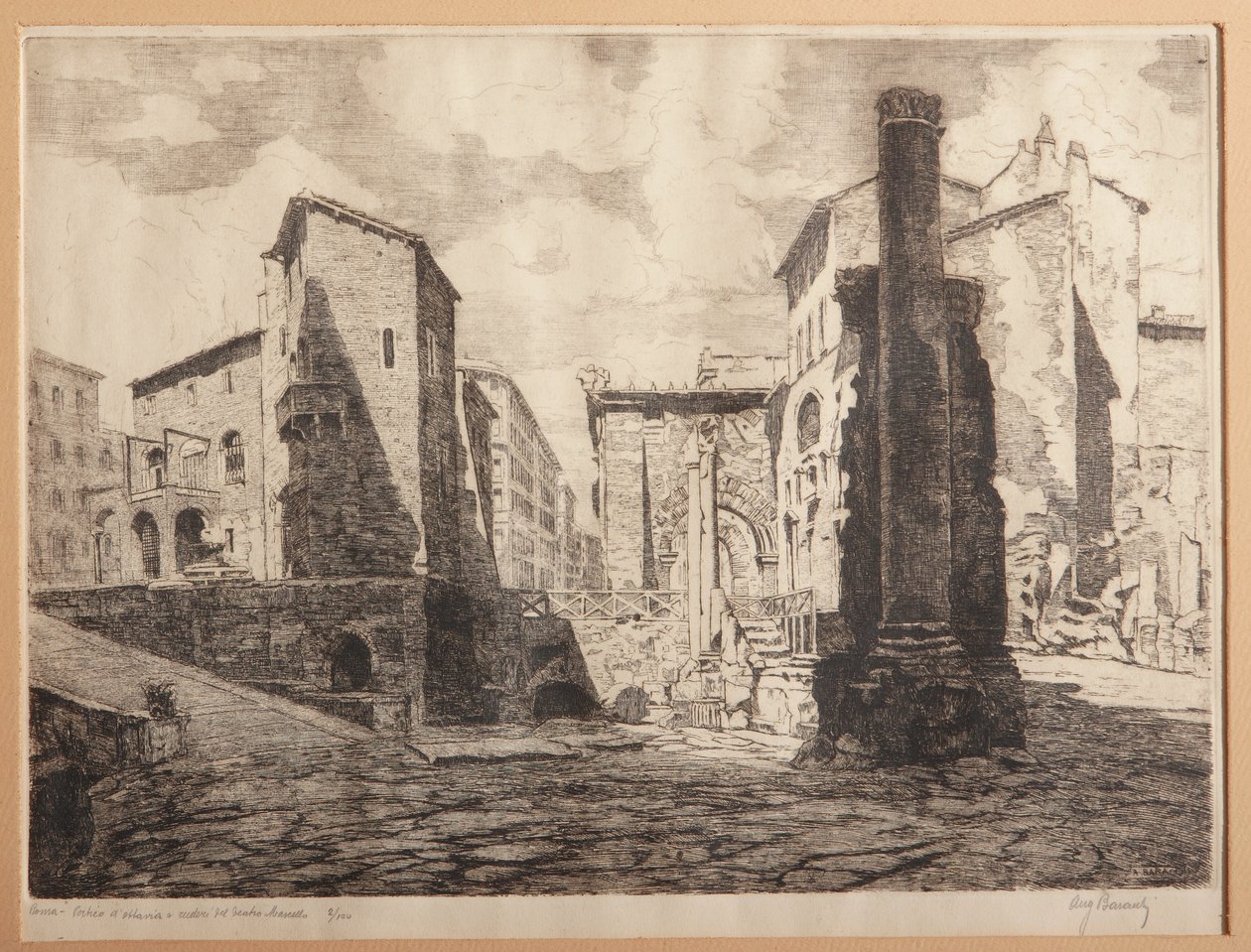 Roma, Portico di Ottavia e le rovine del Teatro di Marcello da Augusto Baracchi