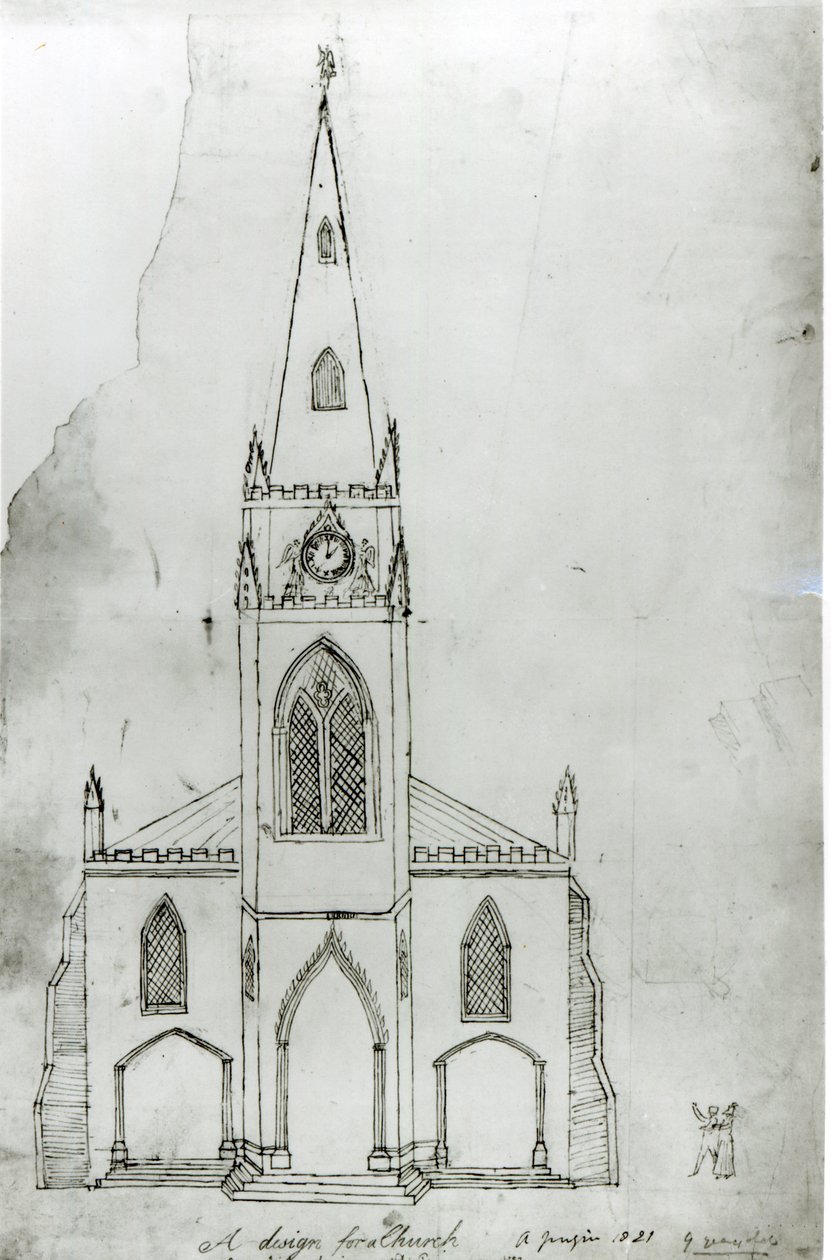 Un progetto per una chiesa, 1821 da Augustus Charles Pugin