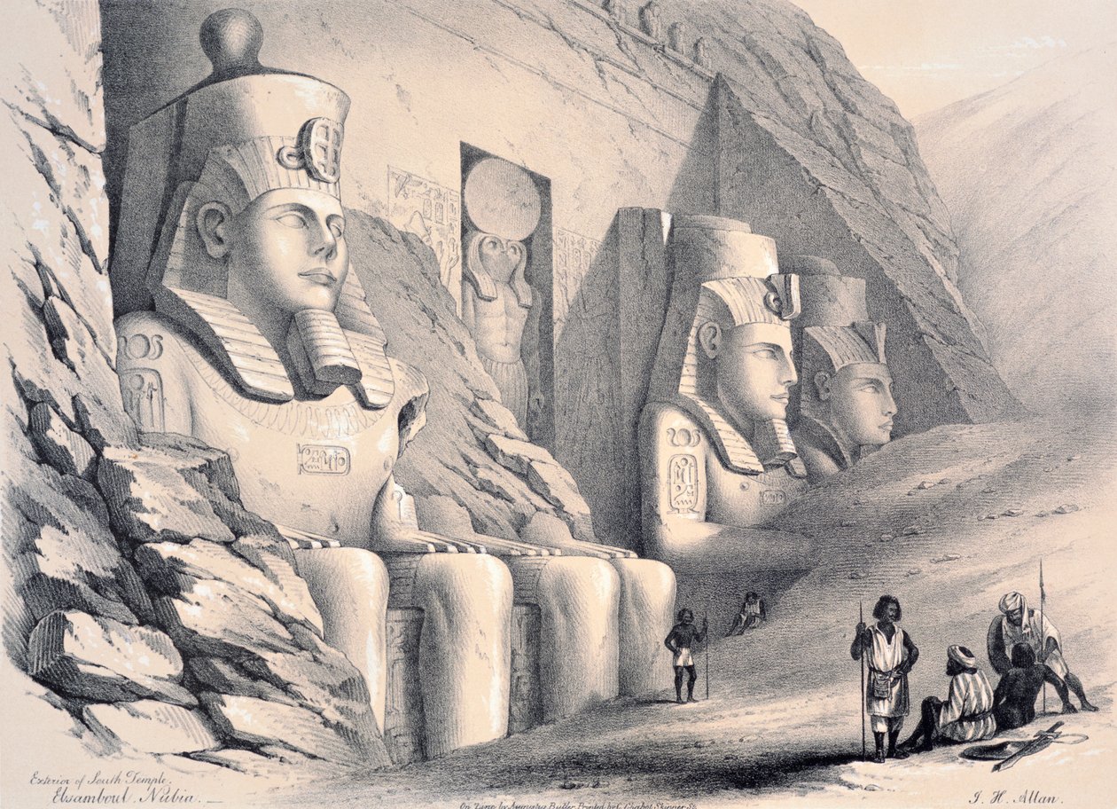 Esterno del Tempio del Sud, Ebsamboul, Nubia, c1850 da Augustus Butler