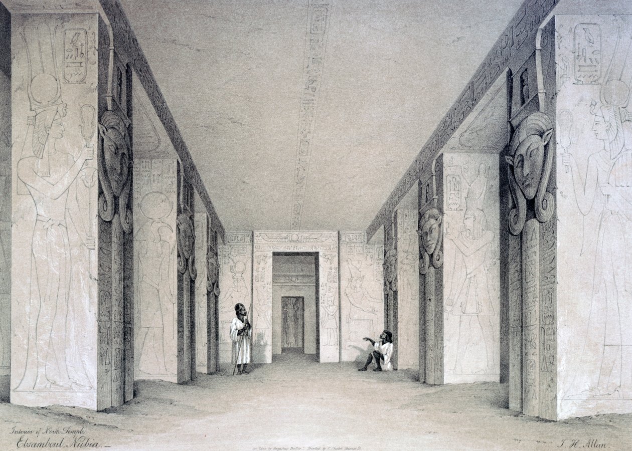 Interno del Tempio del Nord, Ebsamboul, Nubia, Egitto, XIX secolo da Augustus Butler