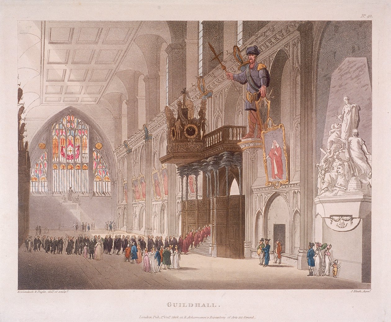 Guildhall, Londra, 1808 da Augustus Charles Pugin, Thomas Rowlandson
