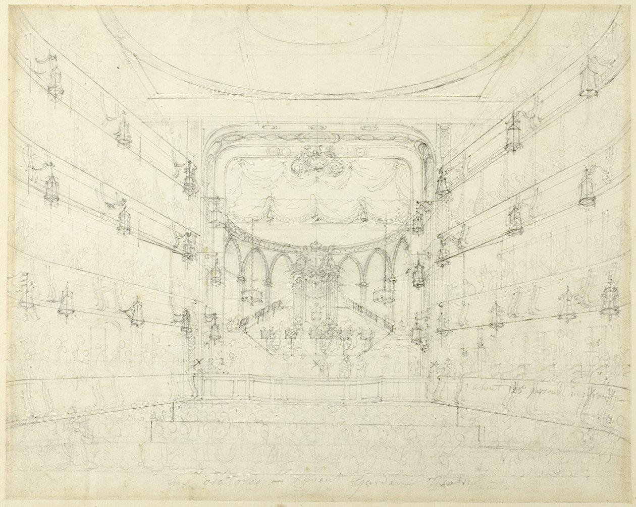 Studio per un oratorio-Covent Garden Theater, da Microcosmo di Londra da Augustus Charles Pugin