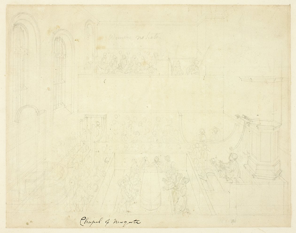 Studio per la Cappella di Newgate, da Microcosmo di Londra da Augustus Charles Pugin