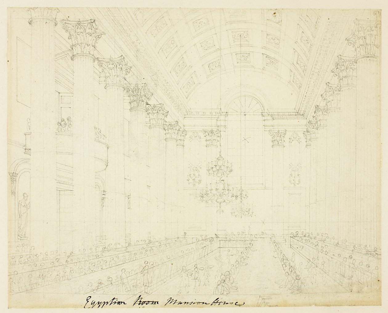 Studio per Egyptian Hall Mansion House, da Microcosmo di Londra da Augustus Charles Pugin