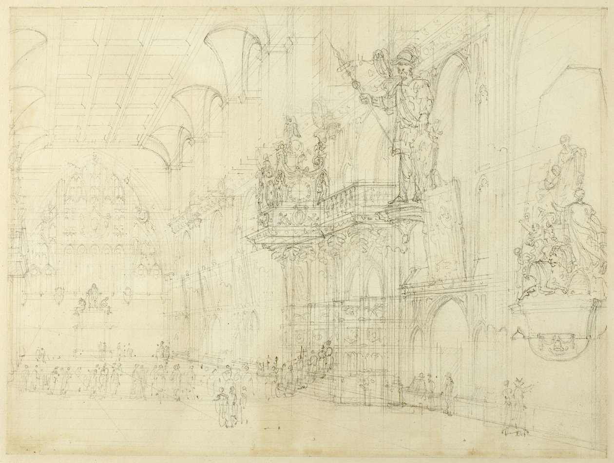 Studio per Guild Hall, da Microcosmo di Londra da Augustus Charles Pugin