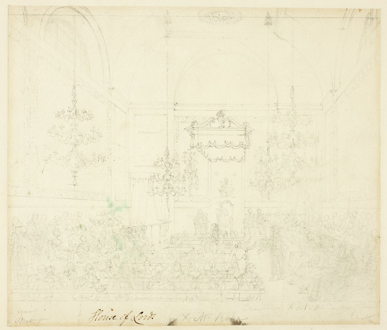 Studio per la Camera dei Lord, da Microcosm of London da Augustus Charles Pugin