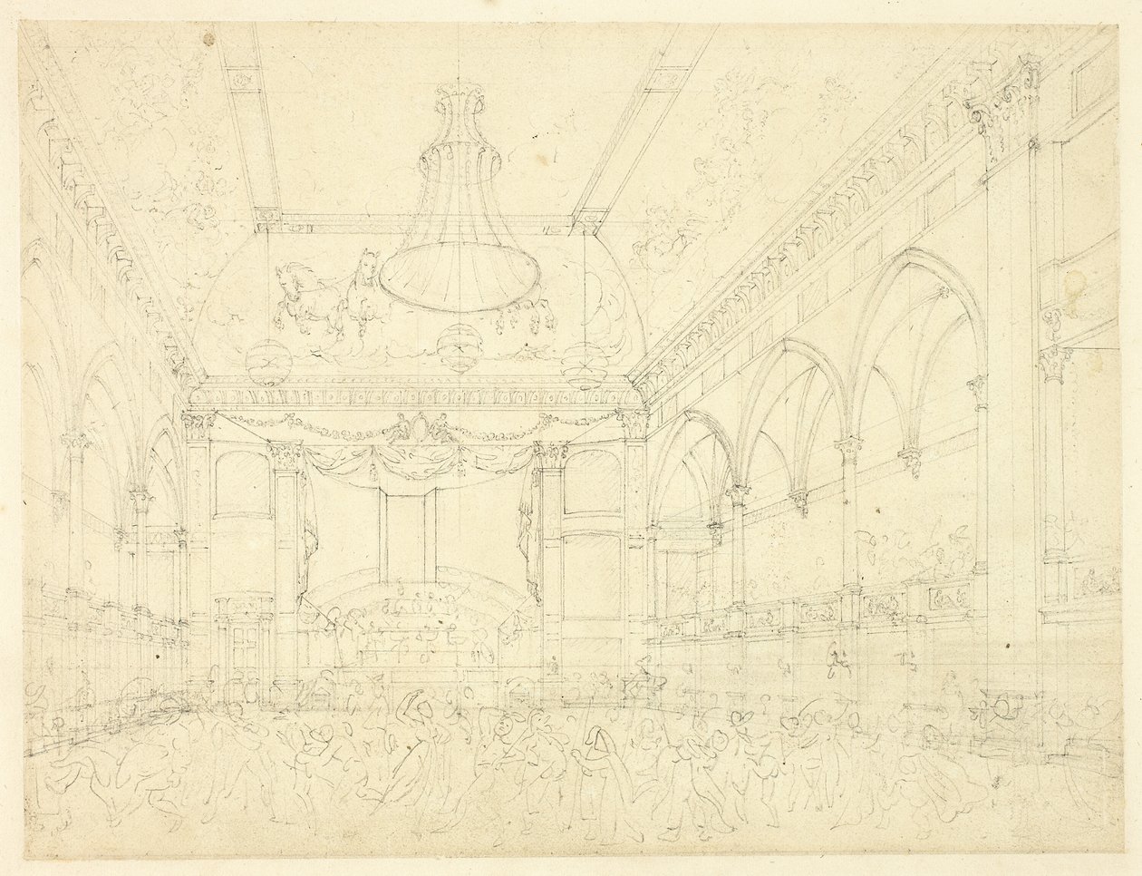 Studio per Pantheon Masquerade, da Microcosm of London da Augustus Charles Pugin