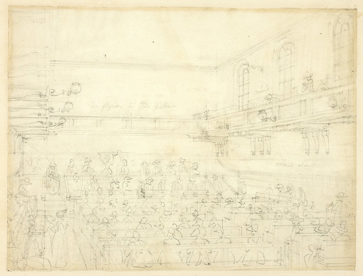 Studio per la riunione quacchera, da Microcosmo di Londra da Augustus Charles Pugin