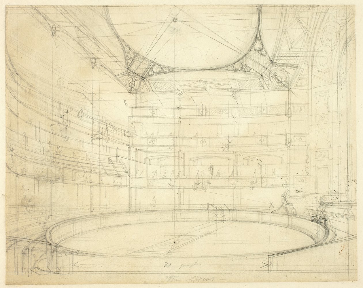 Studio per Royal Circus, da Microcosmo di Londra da Augustus Charles Pugin