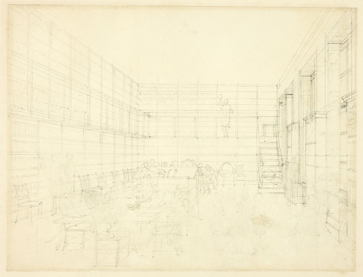 Studio per Royal Institution, Albemarle Street, da Microcosm of London da Augustus Charles Pugin