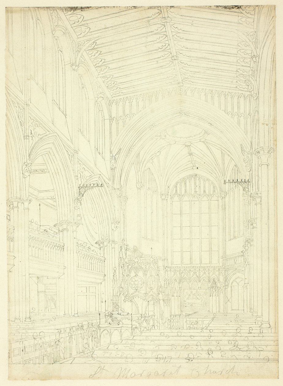 Studio per la chiesa di St. Margaret, da Microcosmo di Londra da Augustus Charles Pugin