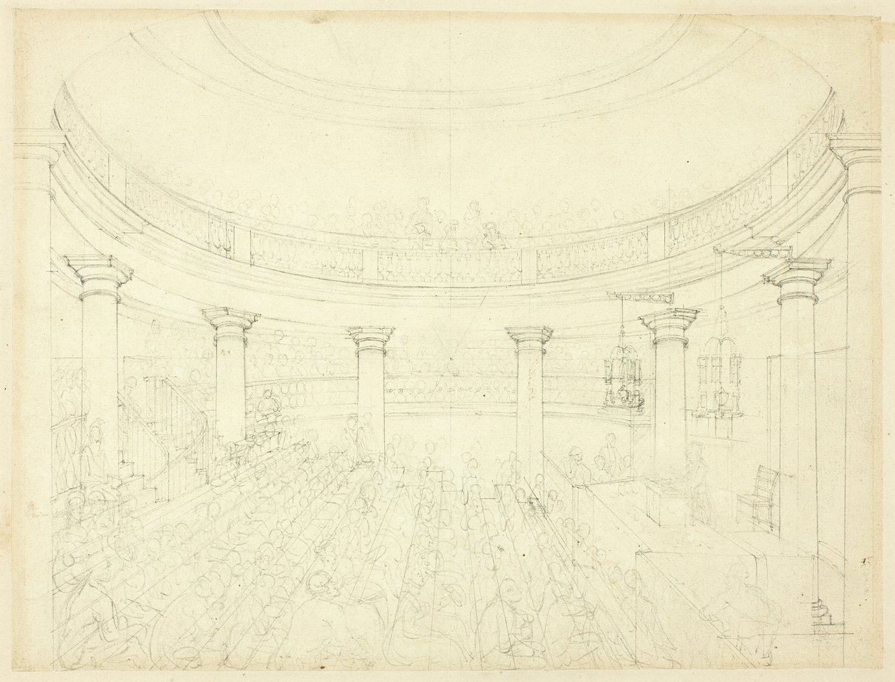 Studio per Surrey Institution, da Microcosmo di Londra da Augustus Charles Pugin