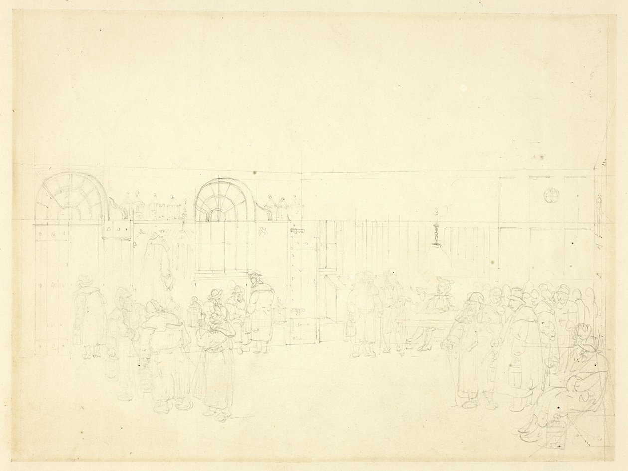 Studio per Watch House, St. Mary Le Bone, da Microcosmo di Londra da Augustus Charles Pugin