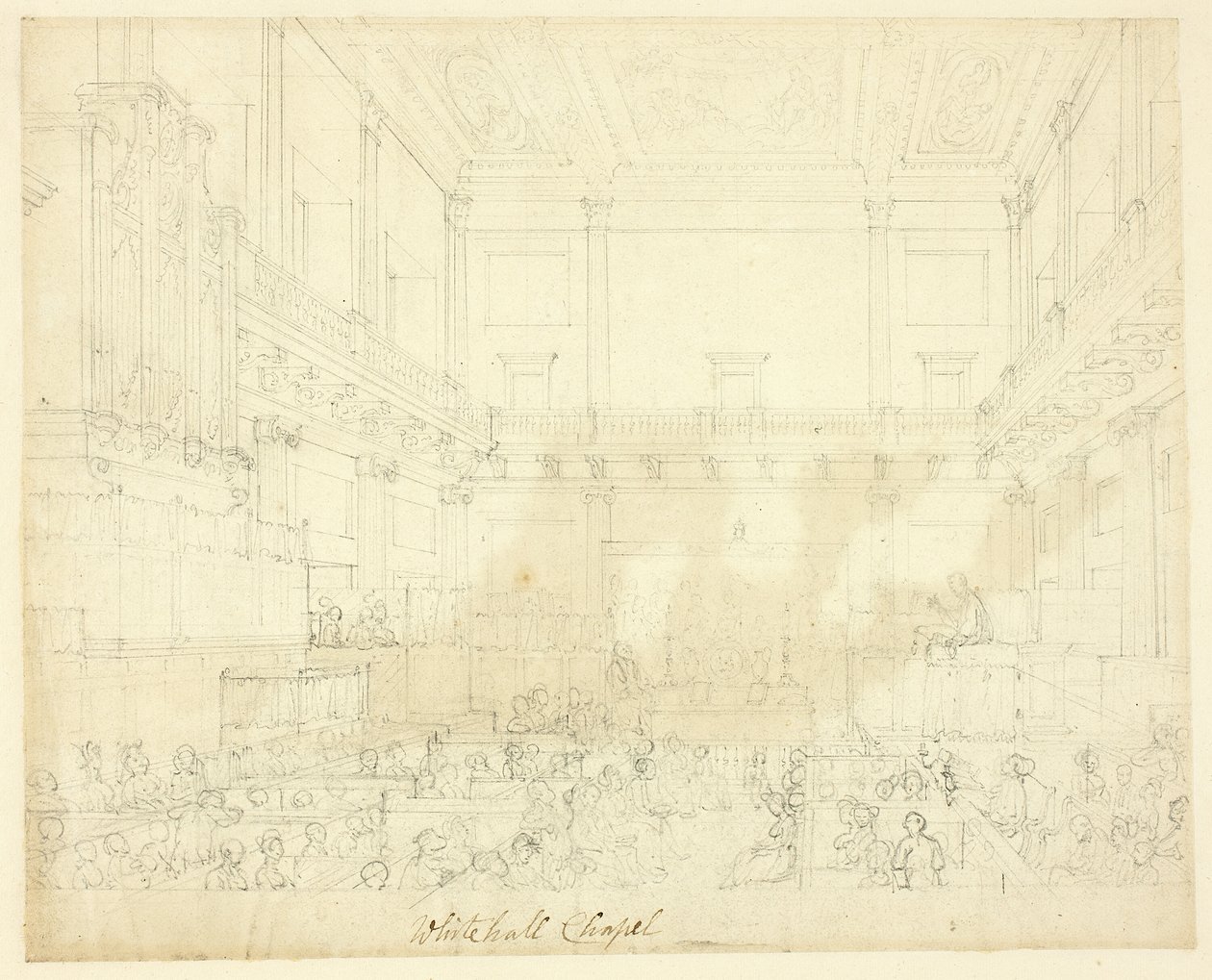 Studio per la Cappella di Whitehall, da Microcosm of London da Augustus Charles Pugin
