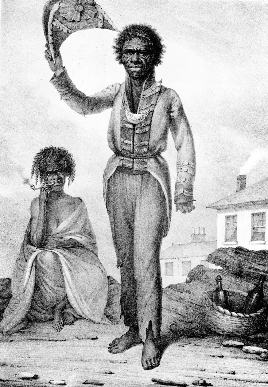 Bungaree, un capo nativo del Nuovo Galles del Sud, inciso da Charles Joseph Hullmandel, 1830 da Augustus Earle