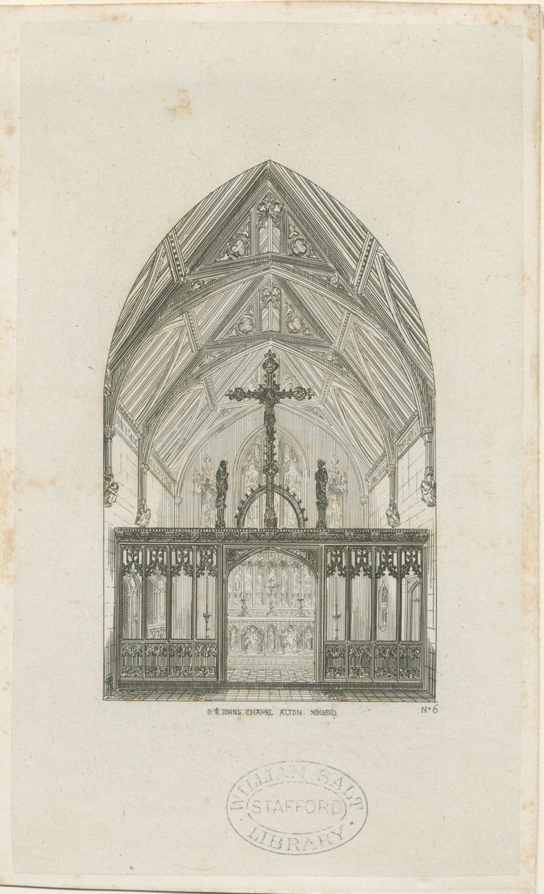 Alton - Interno della Scuola del Convento di San Giovanni da Augustus Welby Northmore Pugin