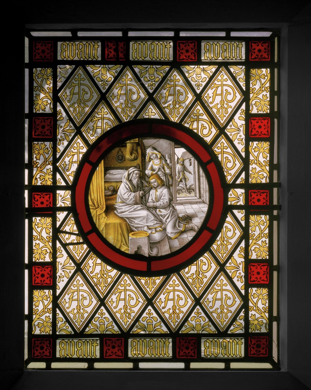 Finestra della biblioteca con tondo olandese, c.1844 da Augustus Welby Northmore Pugin