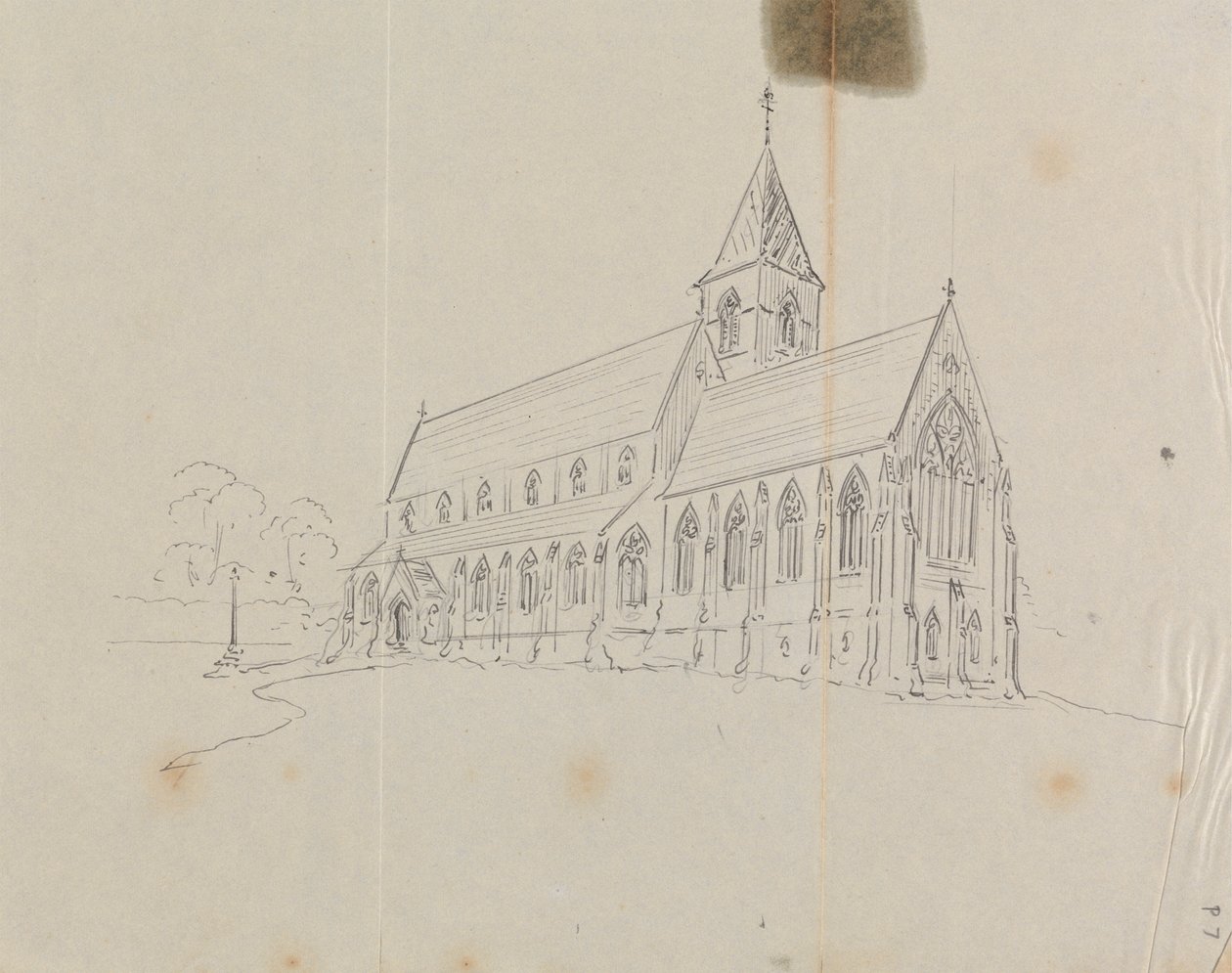 Schizzo di una chiesa gotica da Augustus Welby Northmore Pugin
