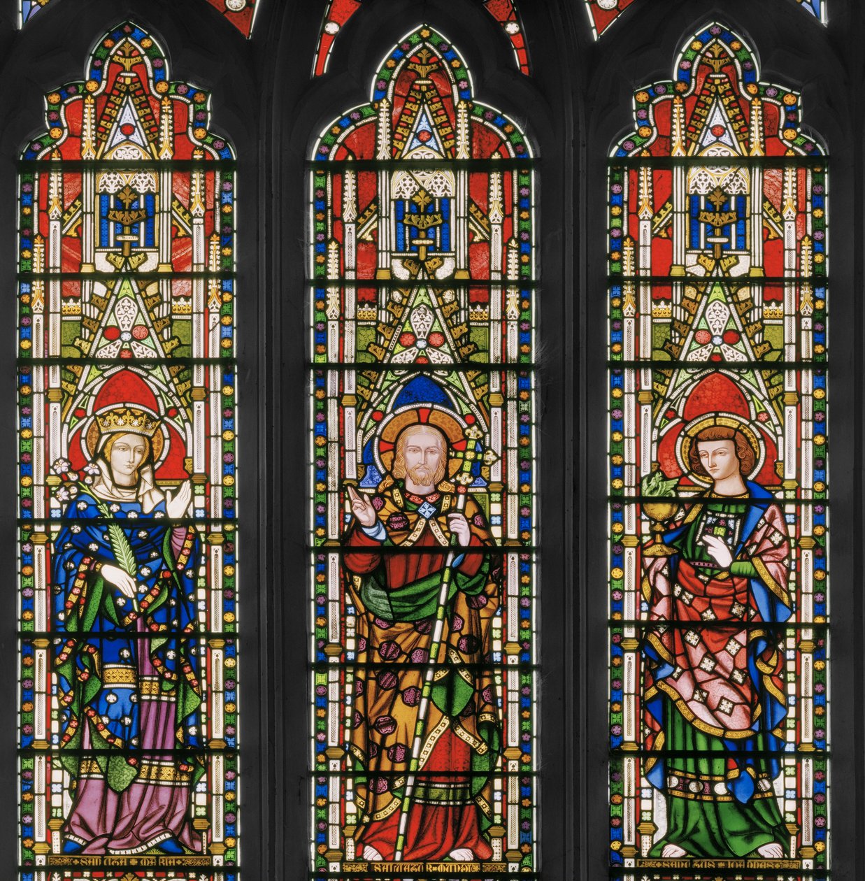 Vergine e Cristo con santi, finestra orientale (dettaglio) da Augustus Welby Northmore Pugin