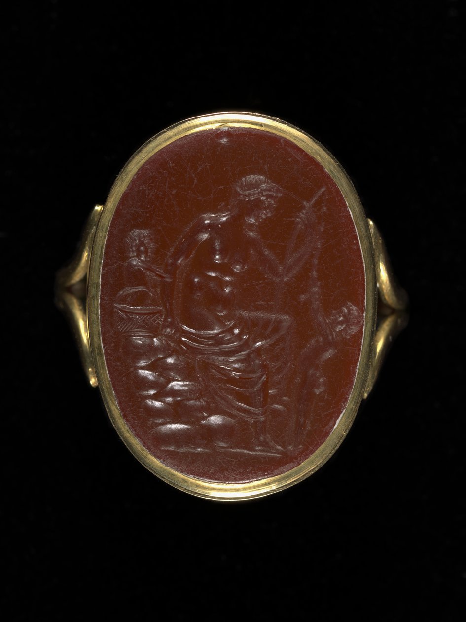Anello raffigurante Afrodite, c.100-70 a.C. da Aulos Aulos