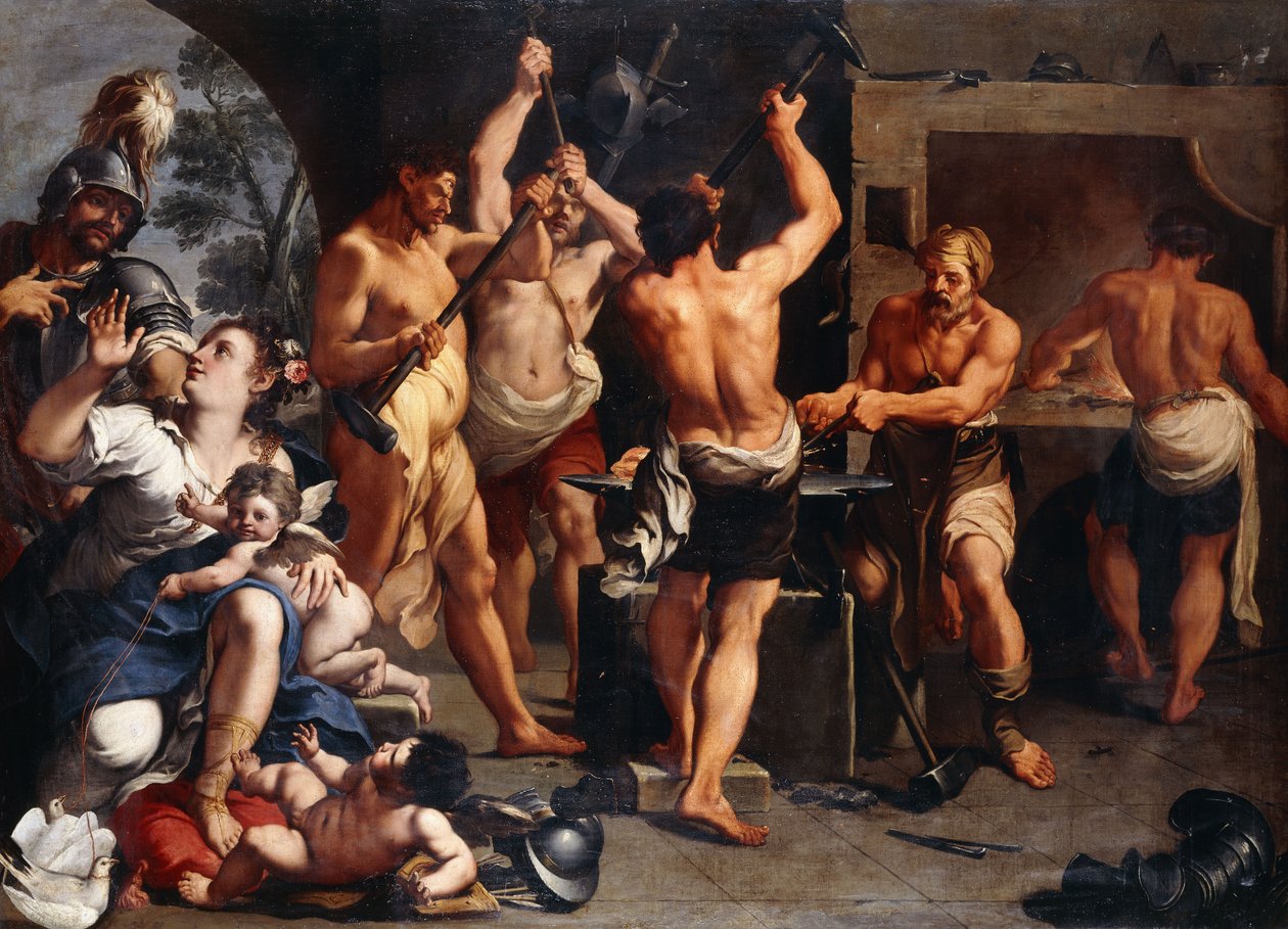 Marte e Venere alla fucina di Vulcano da Aureliano Milani