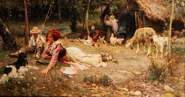 Scena di Fattoria Italiana da Aurelio Tiratelli