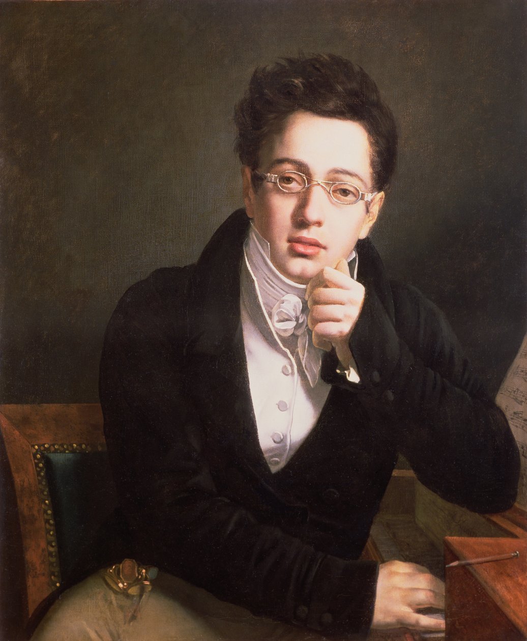 Ritratto di Franz Schubert, compositore austriaco, all
