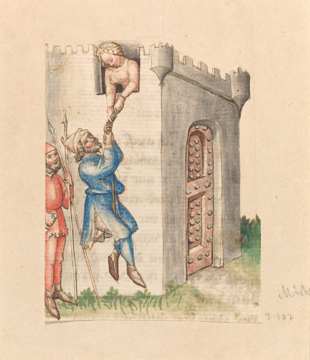 Michol Aiuta David a Fuggire da Austrian 15th Century