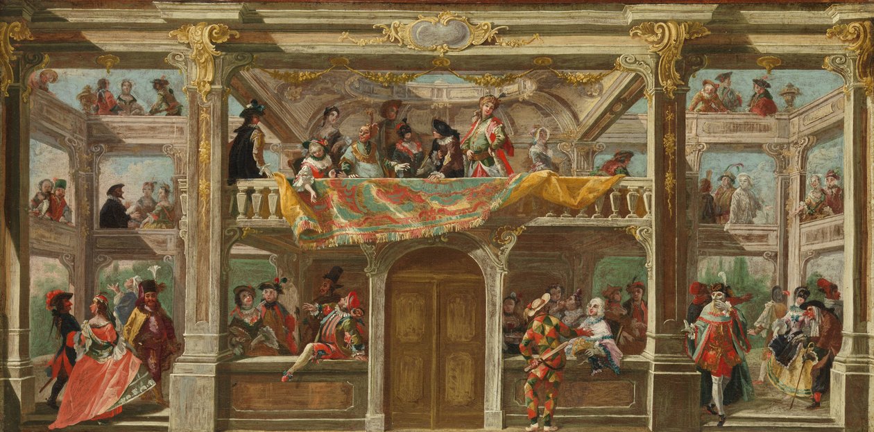 Un Ballo in Maschera in Boemia, c.1748 da Austrian School