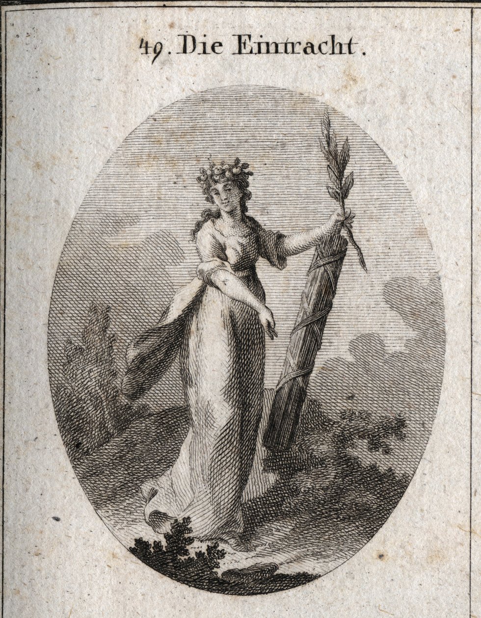 Allegoria della concordia rappresentata con una corona di melograni, emblema dell