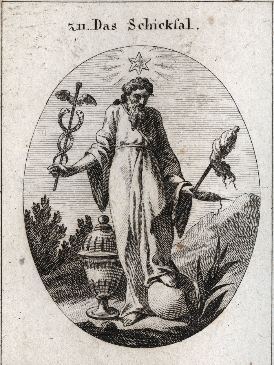 Allegoria del destino. Una stella sopra di essa riflette i rapporti dell