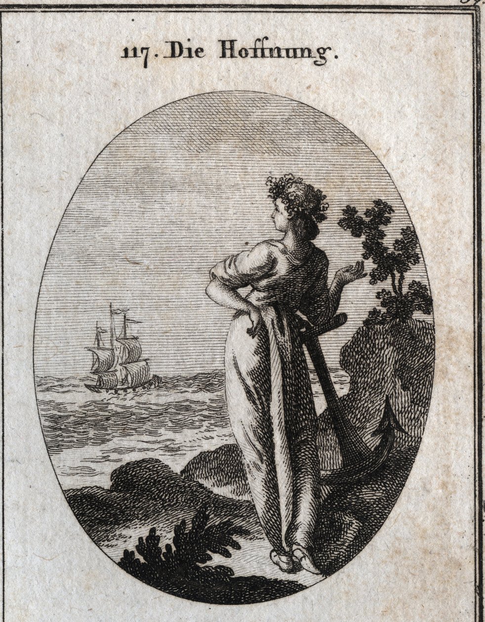 Allegoria della speranza si appoggia su un