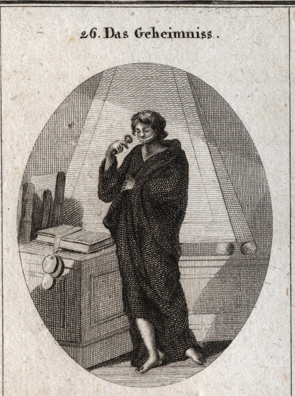 Allegoria del segreto coperto di nero per seppellire nell