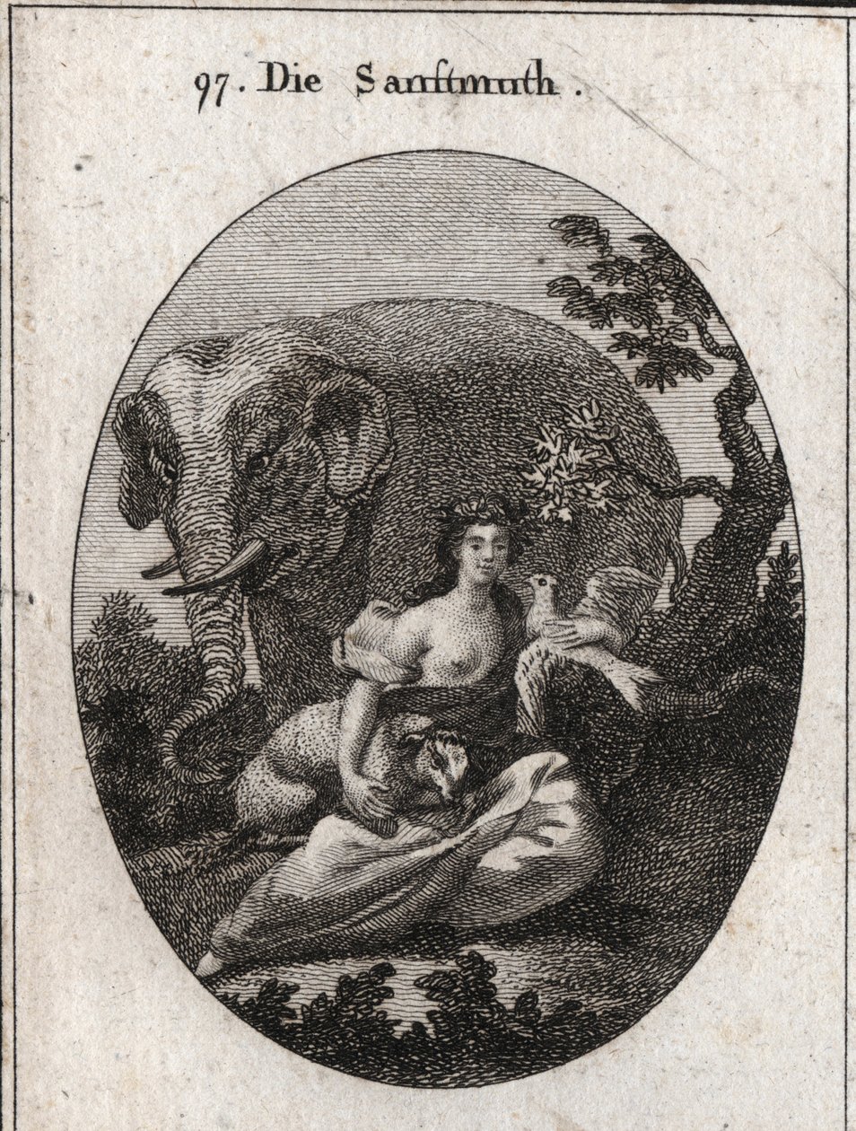 Allegoria della dolcezza o mansuetudine, corona di ulivi simbolo di pace. da Austrian School