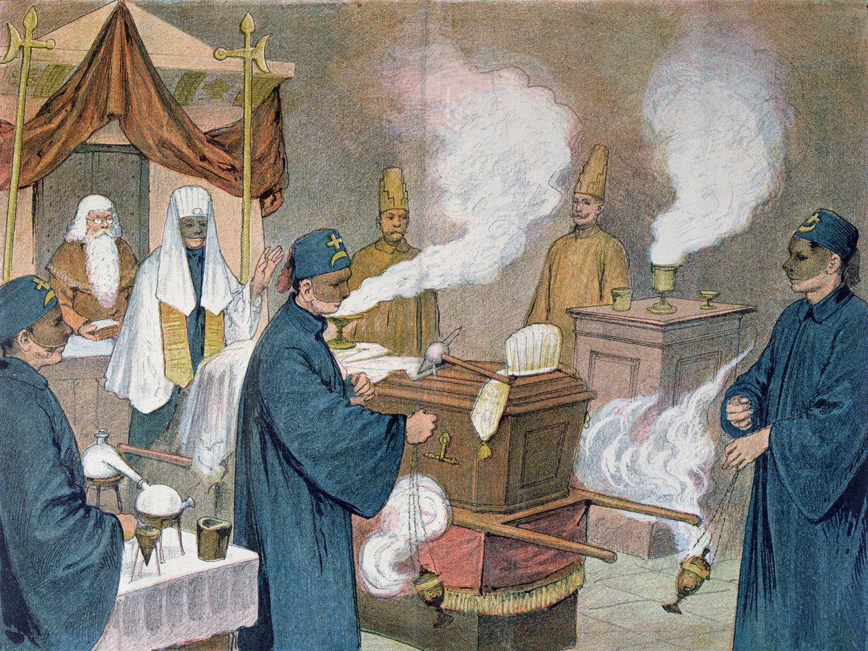 Funerale in una loggia massonica in Austria, 1897 da Austrian School