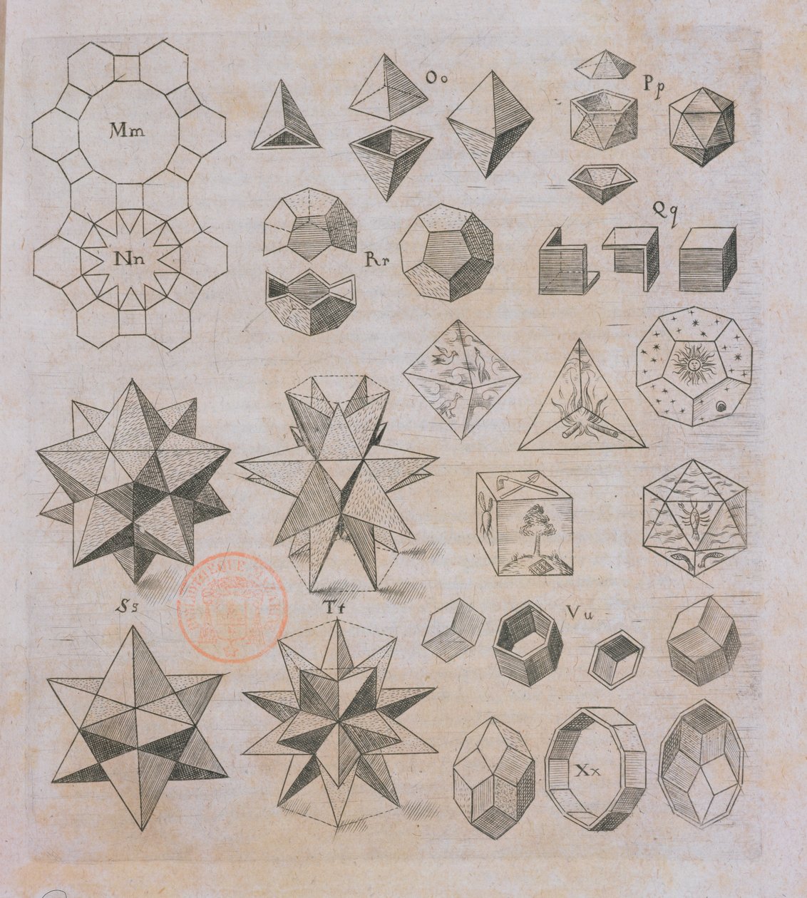 Forme geometriche, da Harmonices Mundi di Johannes Kepler (1571-1630) pubblicato a Linz, 1619 da Austrian School
