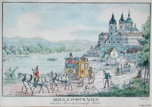 Carrozza del Servizio Postale Imperiale Austriaco davanti all