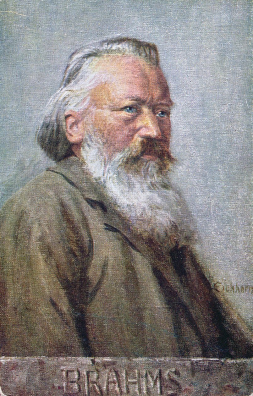 Cartolina raffigurante Johannes Brahms c.1910 da Austrian School