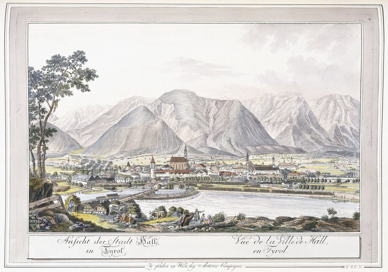 Veduta di Hall in Tirol, 1779-1792 da Austrian School