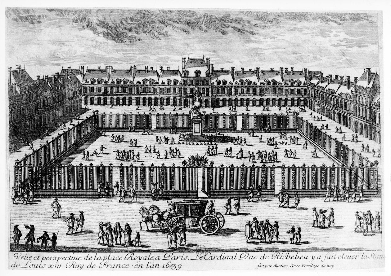 Veduta prospettica della Place des Vosges da Aveline Family