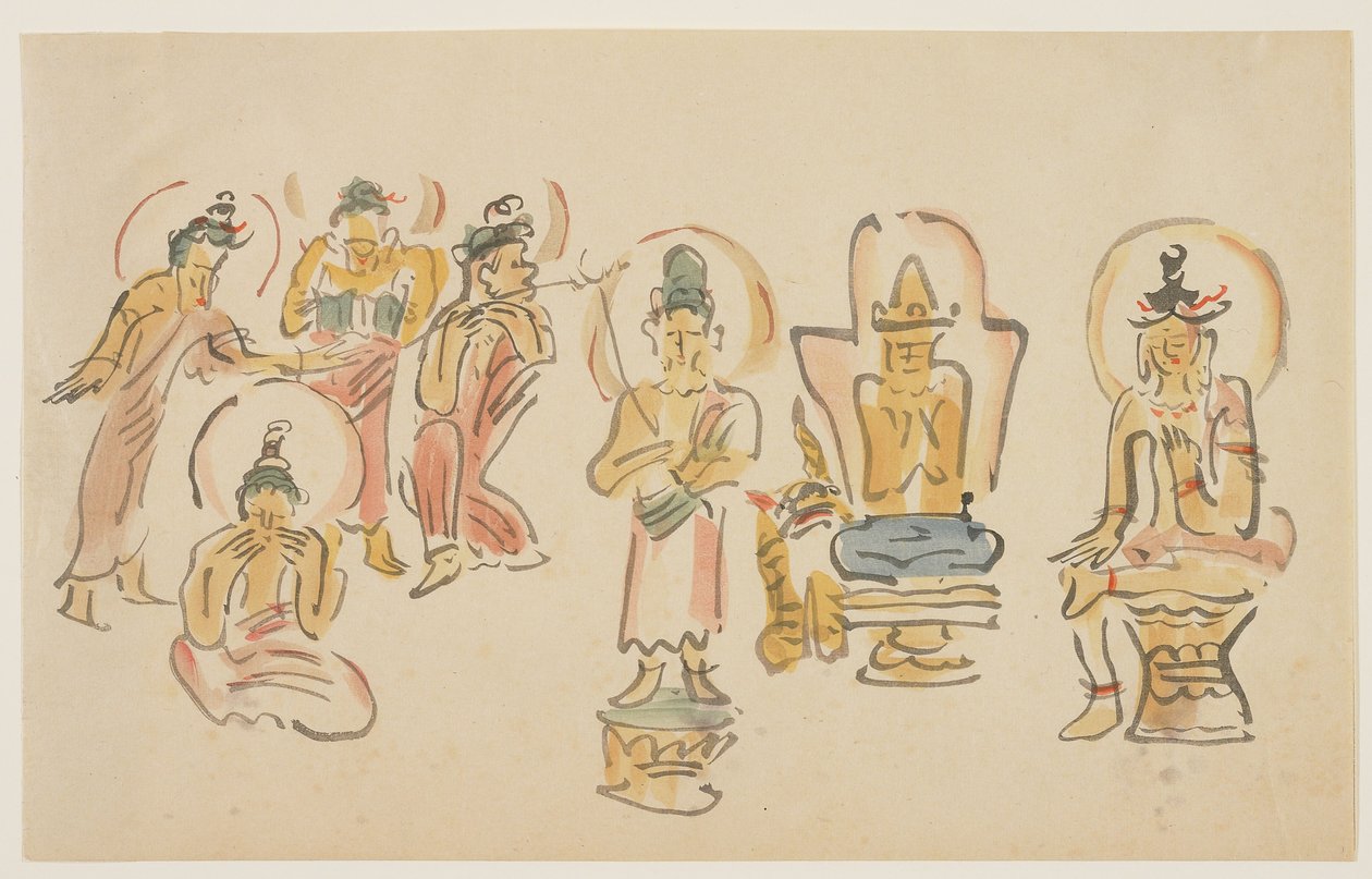 (Caricature del Tempio di Asakusa Kannon A), c. 1900 da Awashima Kangestu