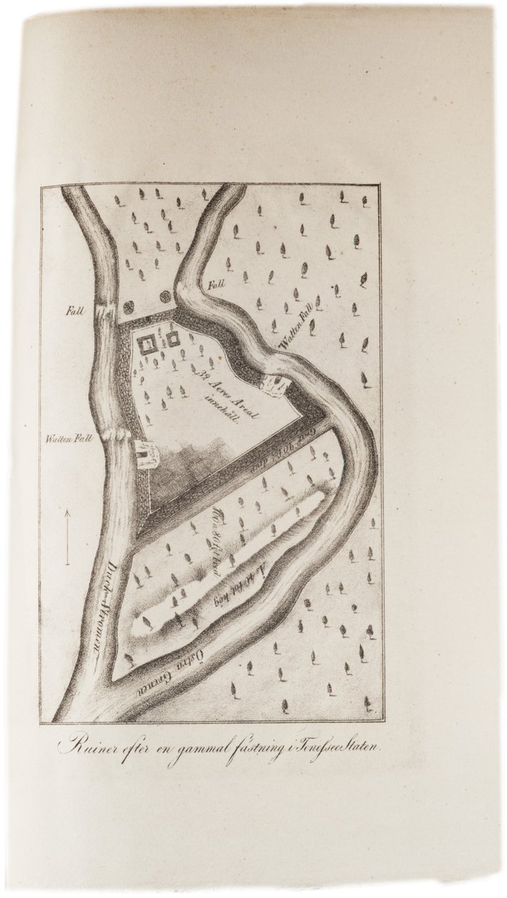 Rovine di un vecchio forte in Tennessee, da un atlante degli Stati Uniti, 1824 da Axel Leonhard Klinckowström