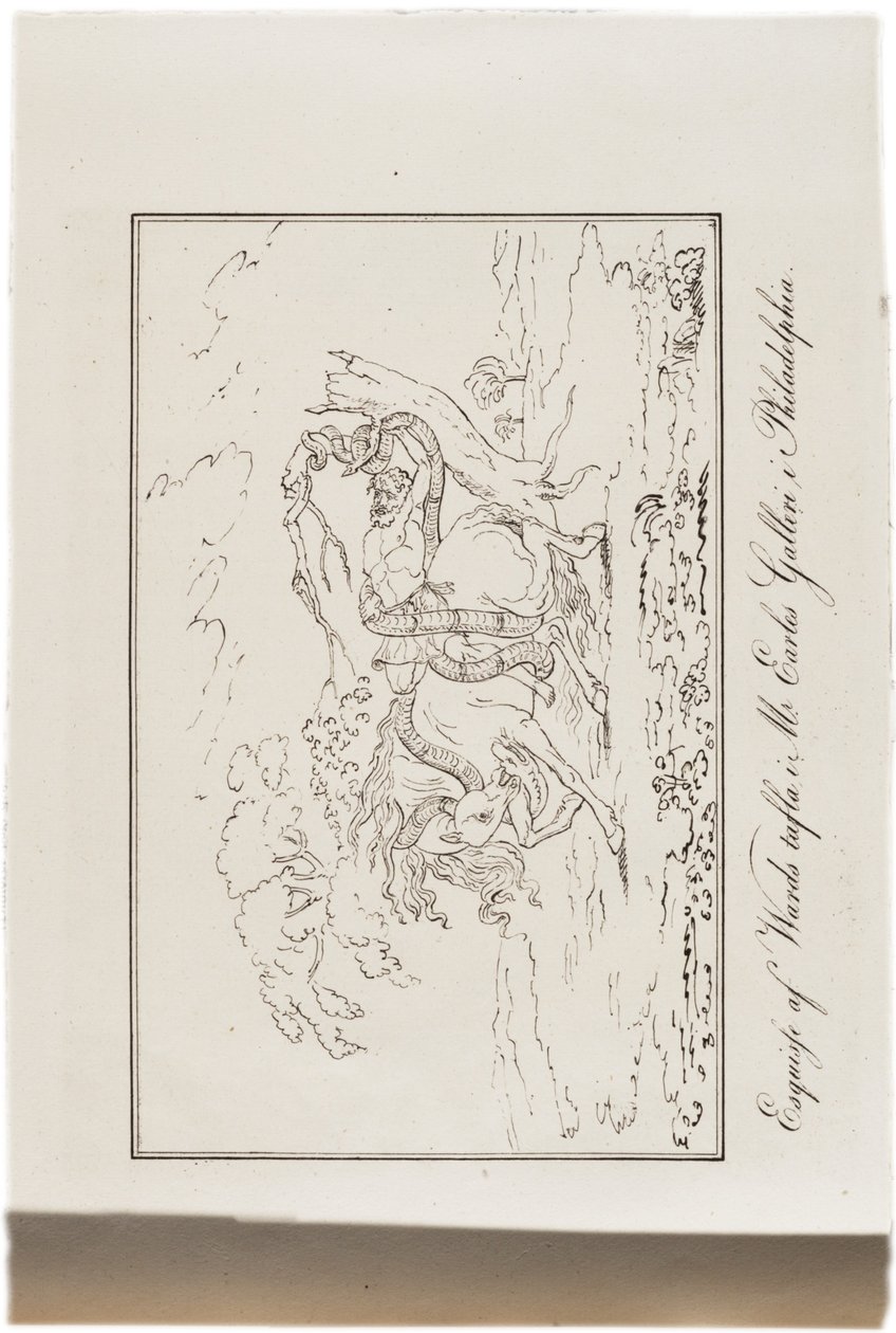Schizzo del dipinto di Ward nella galleria di Mr. Earle, Filadelfia, da un Atlante degli Stati Uniti, 1824 da Axel Leonhard Klinckowström