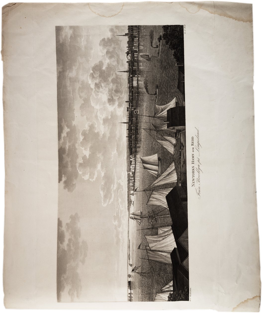 Porto di New York, da Brooklyn a Long Island, da un Atlante degli Stati Uniti, 1824 da Axel Leonhard Klinckowström