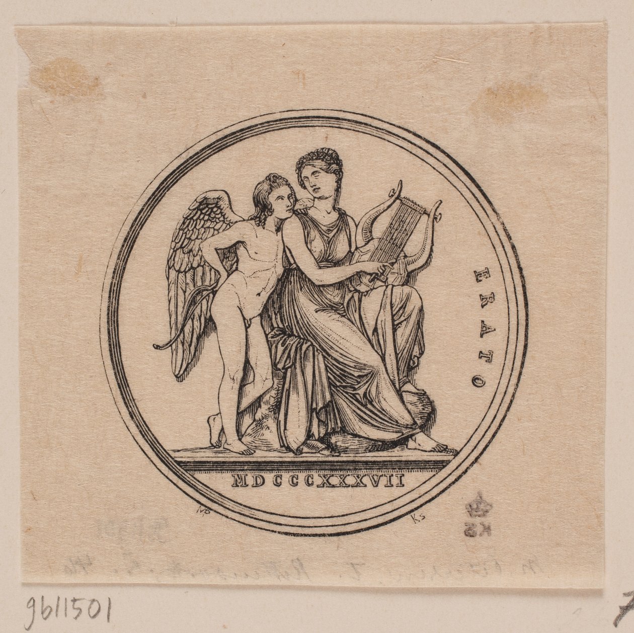 Medaglia con Rappresentazione di Erato da Axel Theodor Kittendorff